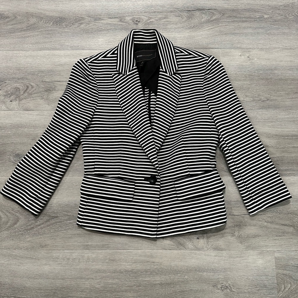 BCBG MaxAzria "Natalia" Stripe Blazer Jacket Size XXS